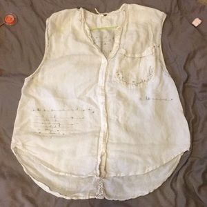 Free People Love Letter Linen Tunic Tank S